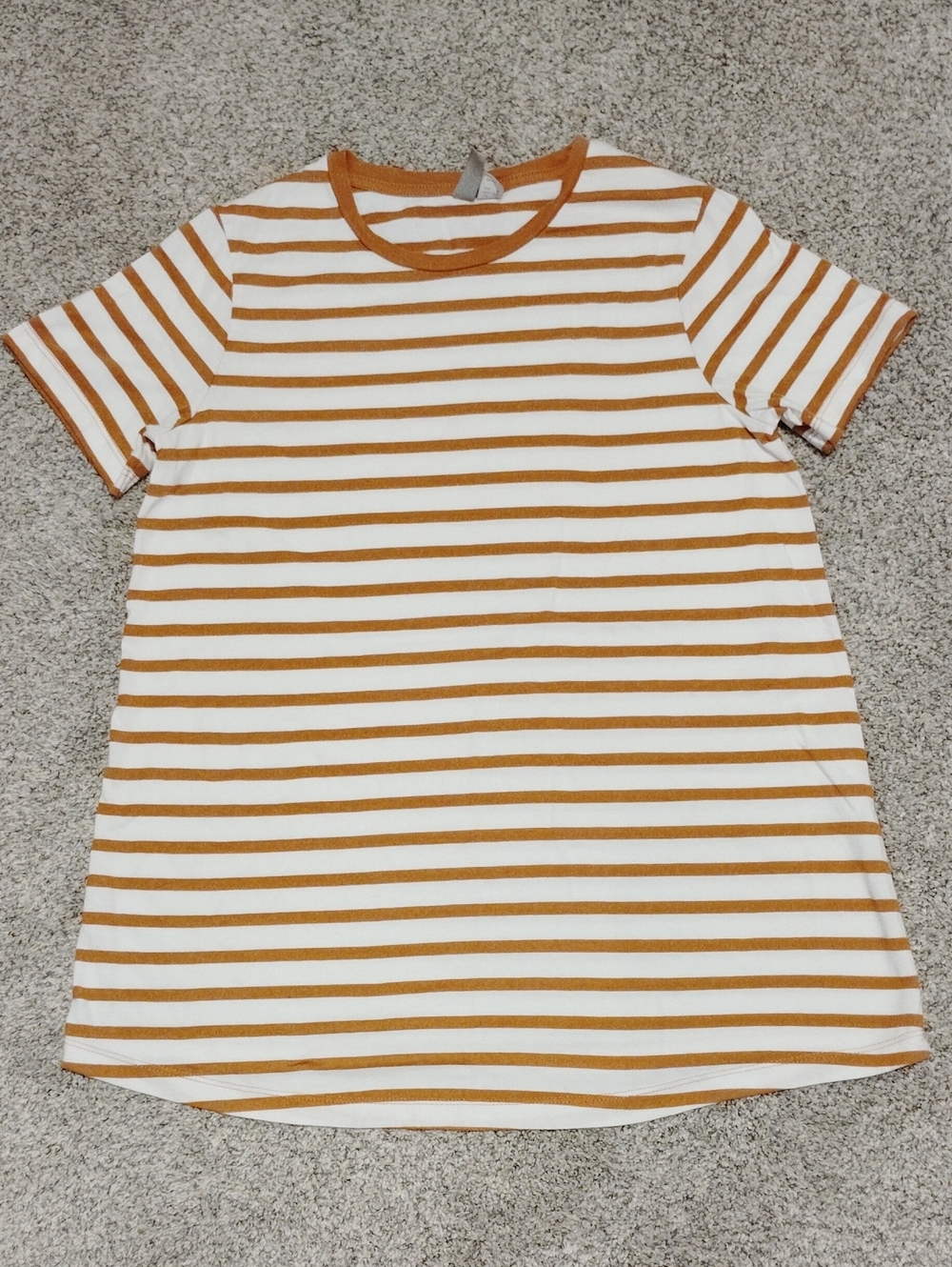 ASOS White and Mustard Striped Short Sleeve Tee